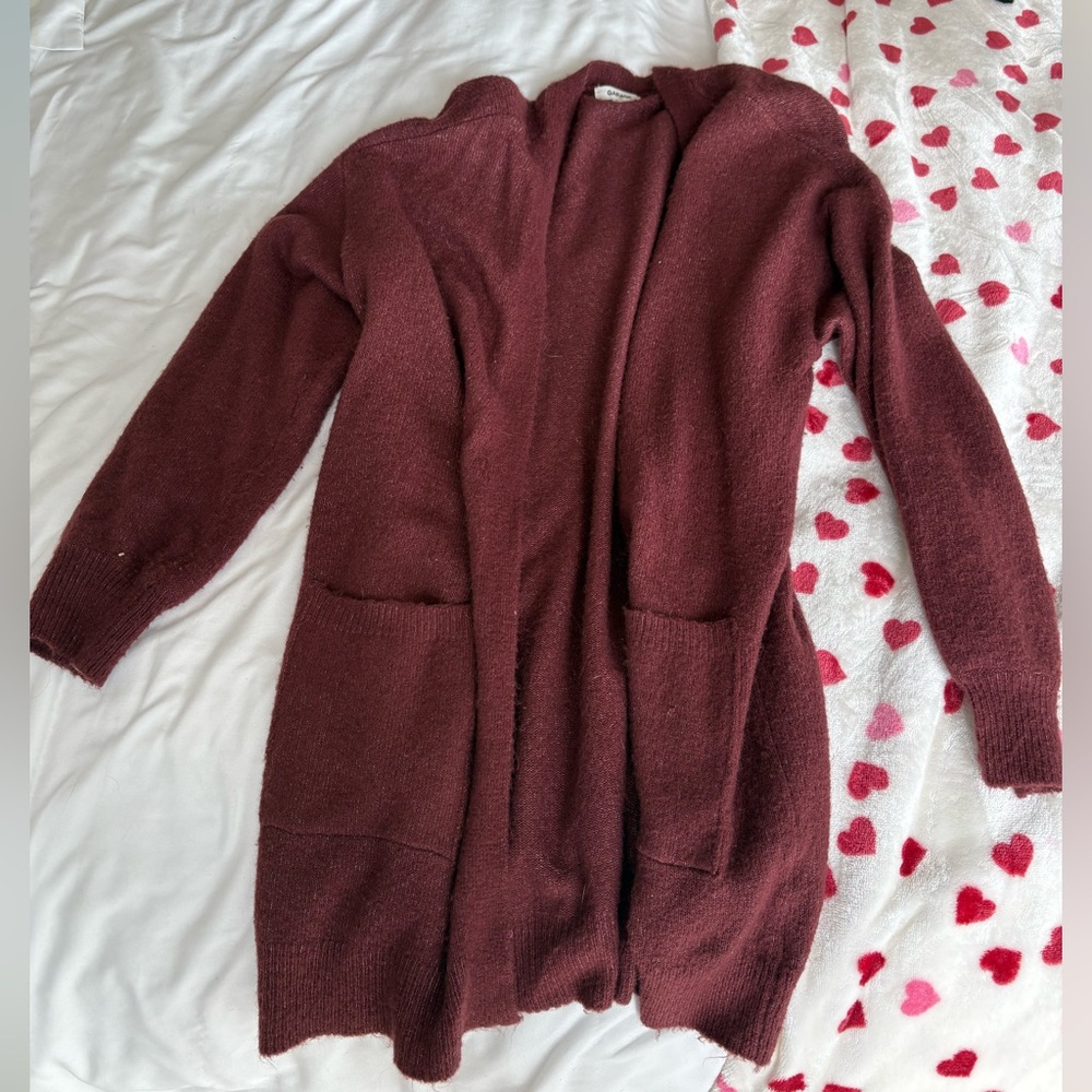 Maroon cardigan